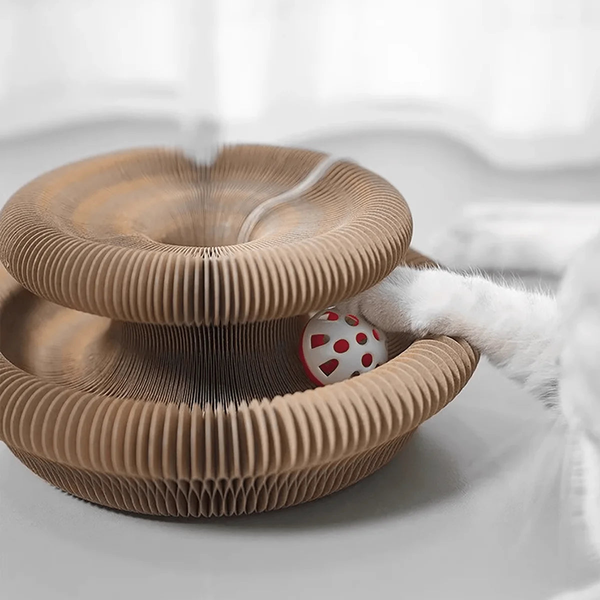 Ormollo™ Foldable Cat Scratcher with Bell & Catnip