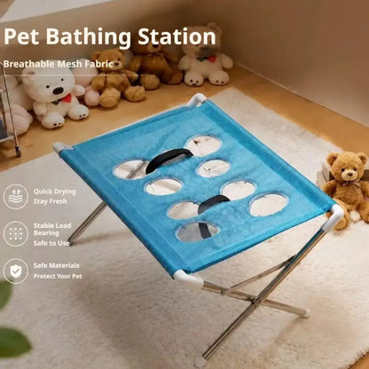 Foldable Pet Grooming Hammock Stand Dog Cat Bathing Drying Table  Nail Trimming Holder Helper Adjustable Restraint Rack For Pets