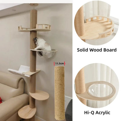 Ormollo™ Floor-to-Ceiling Cat Tower