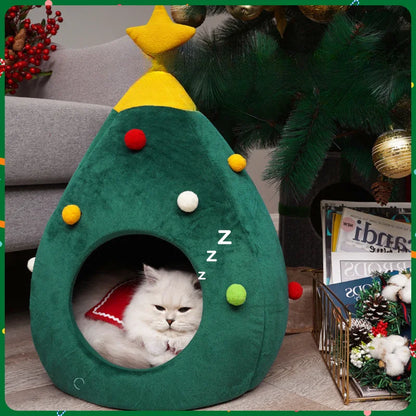 Ormollo™ Christmas Tree Plush Pet Cave
