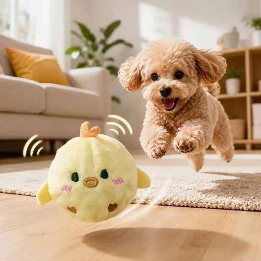 Interactive Squeaky Bouncing Chick Ball – Chew-Resistant Slow-Rebound Pet Toy for Dogs & Cats, Boredom Reliever, Fun Sound Gift