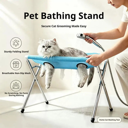 Foldable Pet Grooming Hammock Stand Dog Cat Bathing Drying Table  Nail Trimming Holder Helper Adjustable Restraint Rack For Pets