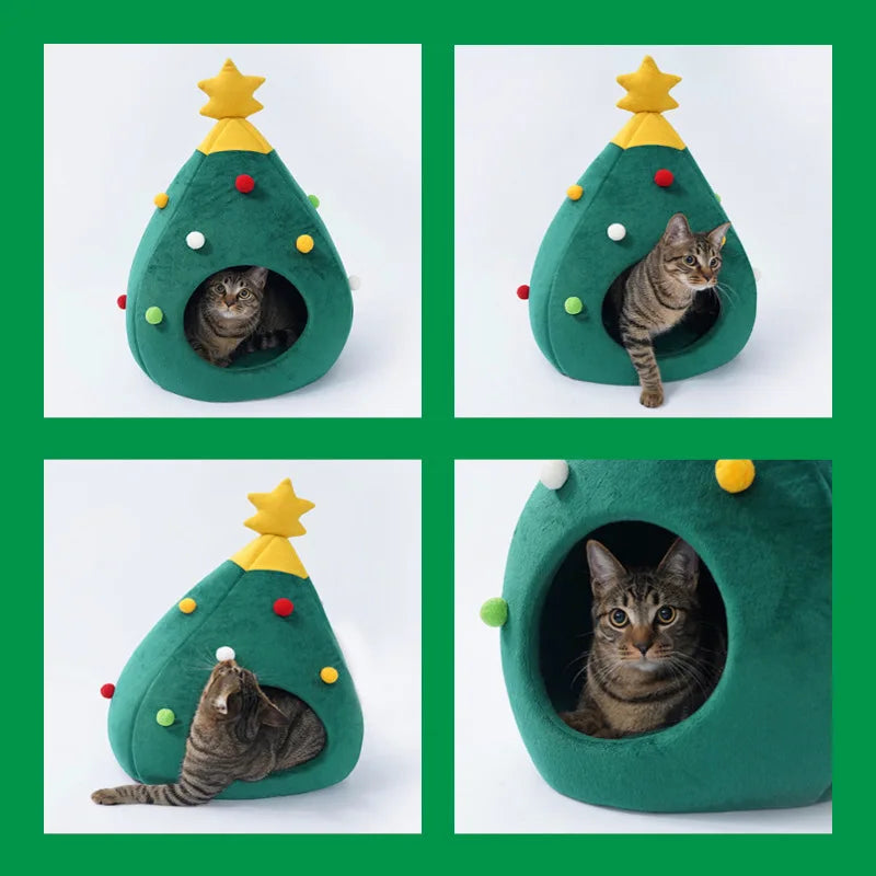 Ormollo™ Christmas Tree Plush Pet Cave