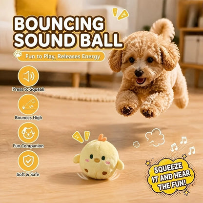Interactive Squeaky Bouncing Chick Ball – Chew-Resistant Slow-Rebound Pet Toy for Dogs & Cats, Boredom Reliever, Fun Sound Gift