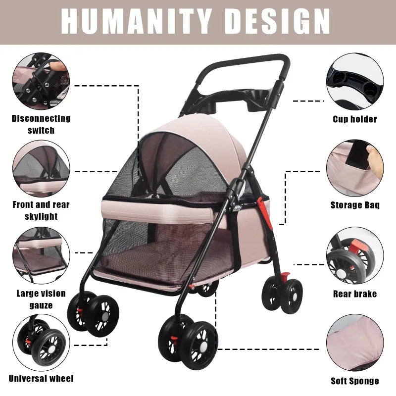 Ormollo™ Foldable Pet Stroller