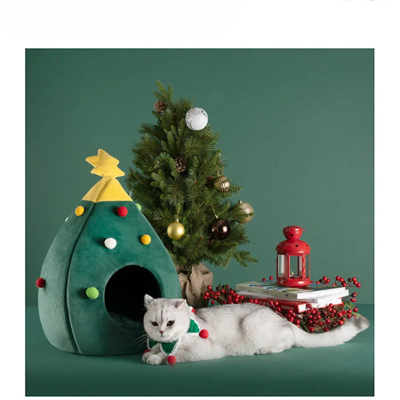 Ormollo™ Christmas Tree Plush Pet Cave