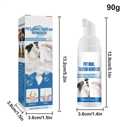 Dog Tartar Remover For Teeth Foam Natural Dental Care Solution Foam Control Tarter and Plaques Clean Teeth Without Brushing