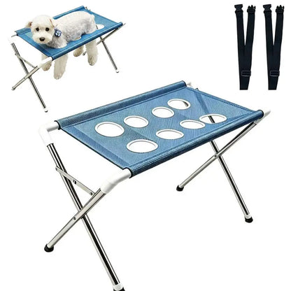Foldable Pet Grooming Hammock Stand Dog Cat Bathing Drying Table  Nail Trimming Holder Helper Adjustable Restraint Rack For Pets