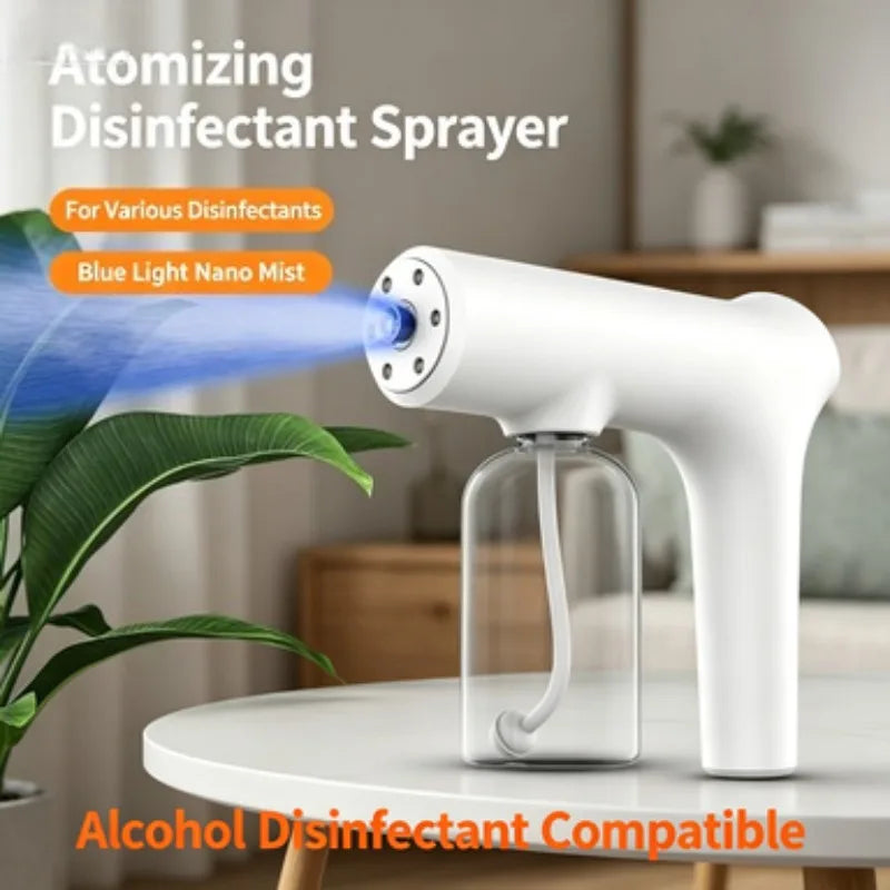 ZONGYAN Pet Disinfectant Spray Gun Handheld Electric Blue Light Atomizer For Pet Home Alcohol Hypochlorous Acid Sterilizing Tool