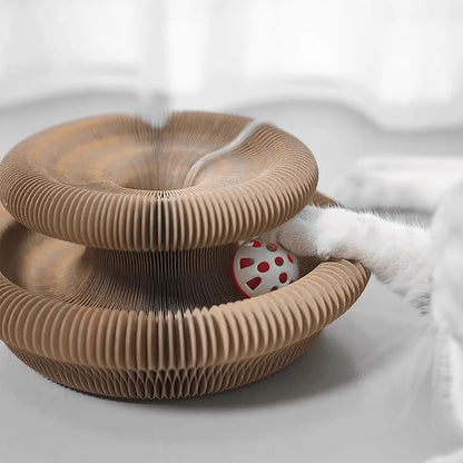 Ormollo™ Foldable Cat Scratcher with Bell & Catnip