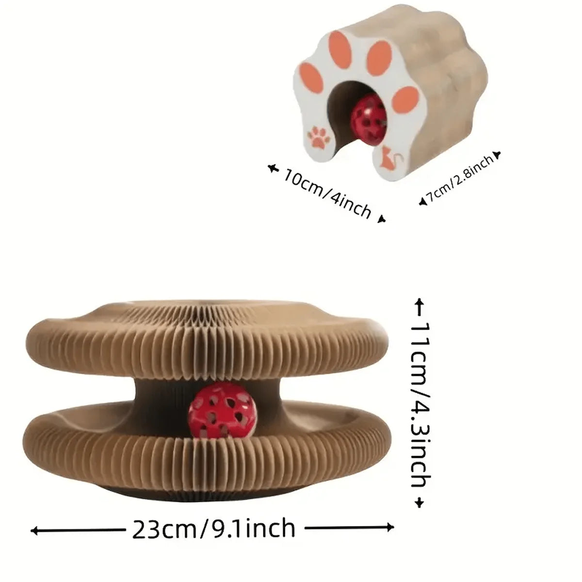 Ormollo™ Foldable Cat Scratcher with Bell & Catnip