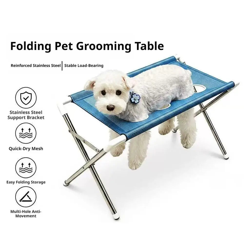 Foldable Pet Grooming Hammock Stand Dog Cat Bathing Drying Table  Nail Trimming Holder Helper Adjustable Restraint Rack For Pets