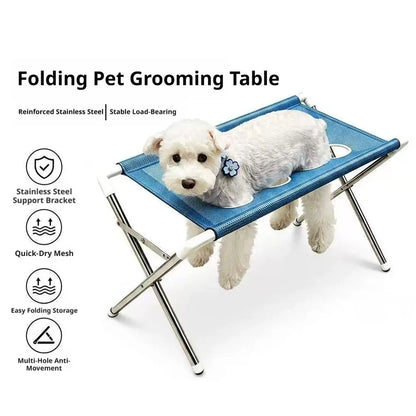Foldable Pet Grooming Hammock Stand Dog Cat Bathing Drying Table  Nail Trimming Holder Helper Adjustable Restraint Rack For Pets