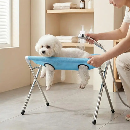 Foldable Pet Grooming Hammock Stand Dog Cat Bathing Drying Table  Nail Trimming Holder Helper Adjustable Restraint Rack For Pets