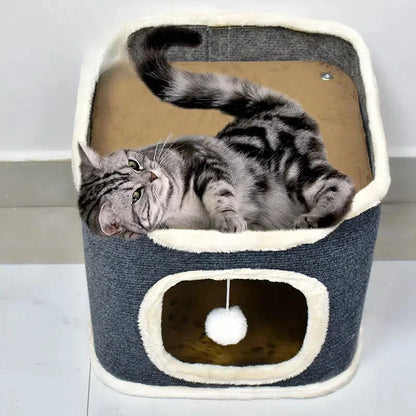 Ormollo™ 3-Tier Cat Cave Bed with Soft Mat
