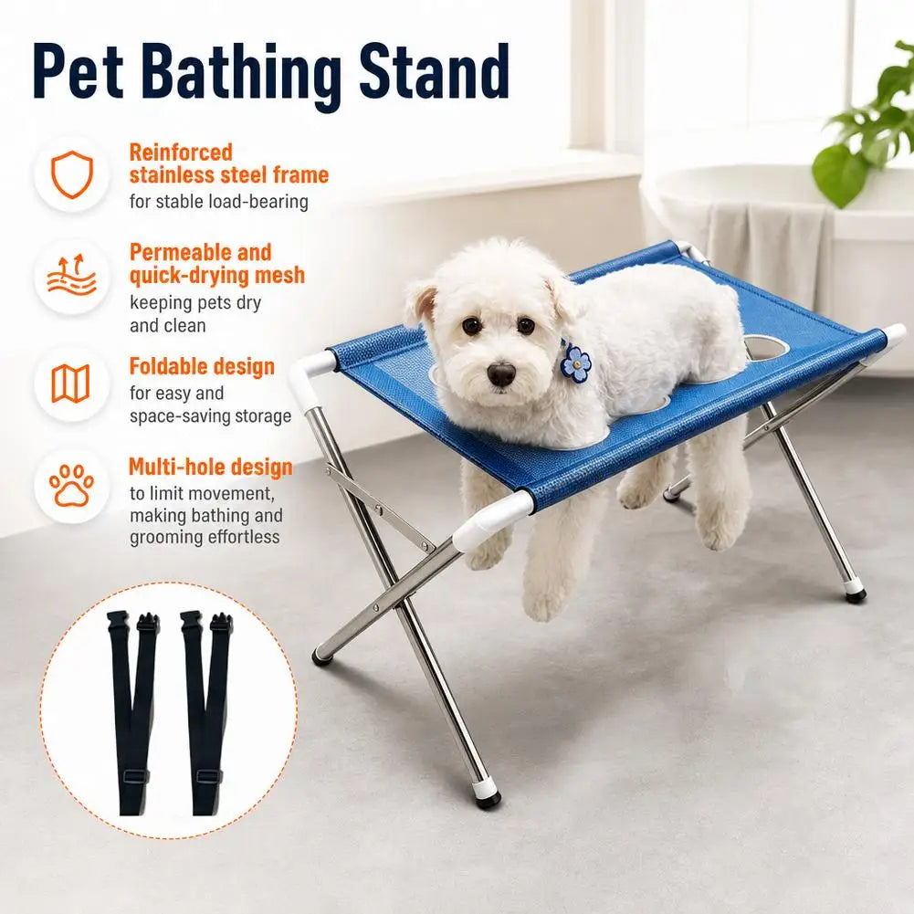 Foldable Pet Grooming Hammock Stand Dog Cat Bathing Drying Table  Nail Trimming Holder Helper Adjustable Restraint Rack For Pets