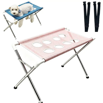 Foldable Pet Grooming Hammock Stand Dog Cat Bathing Drying Table  Nail Trimming Holder Helper Adjustable Restraint Rack For Pets
